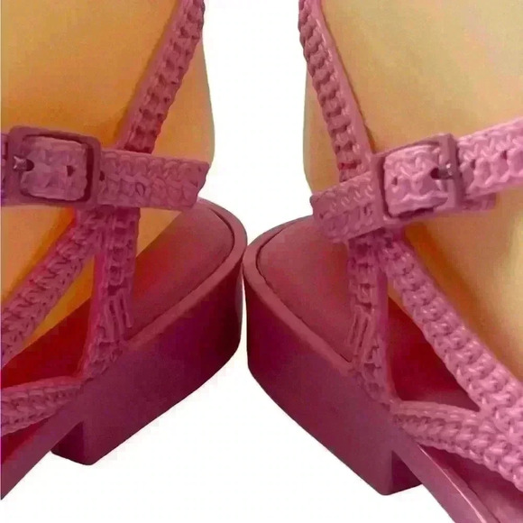 Melissa Womens Pink Braided Jelly Rubber Open Toe Sandals Size 6 - Picture 11 of 13